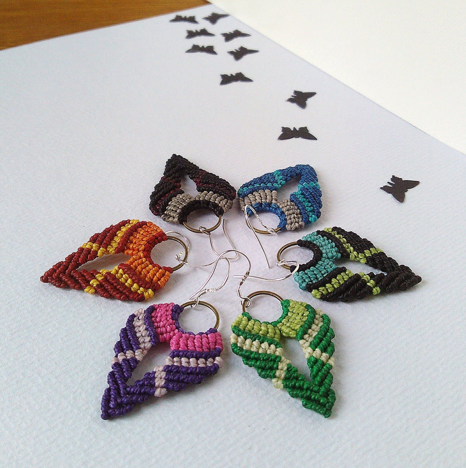 Flower Petal Macrame Colorful Earrings