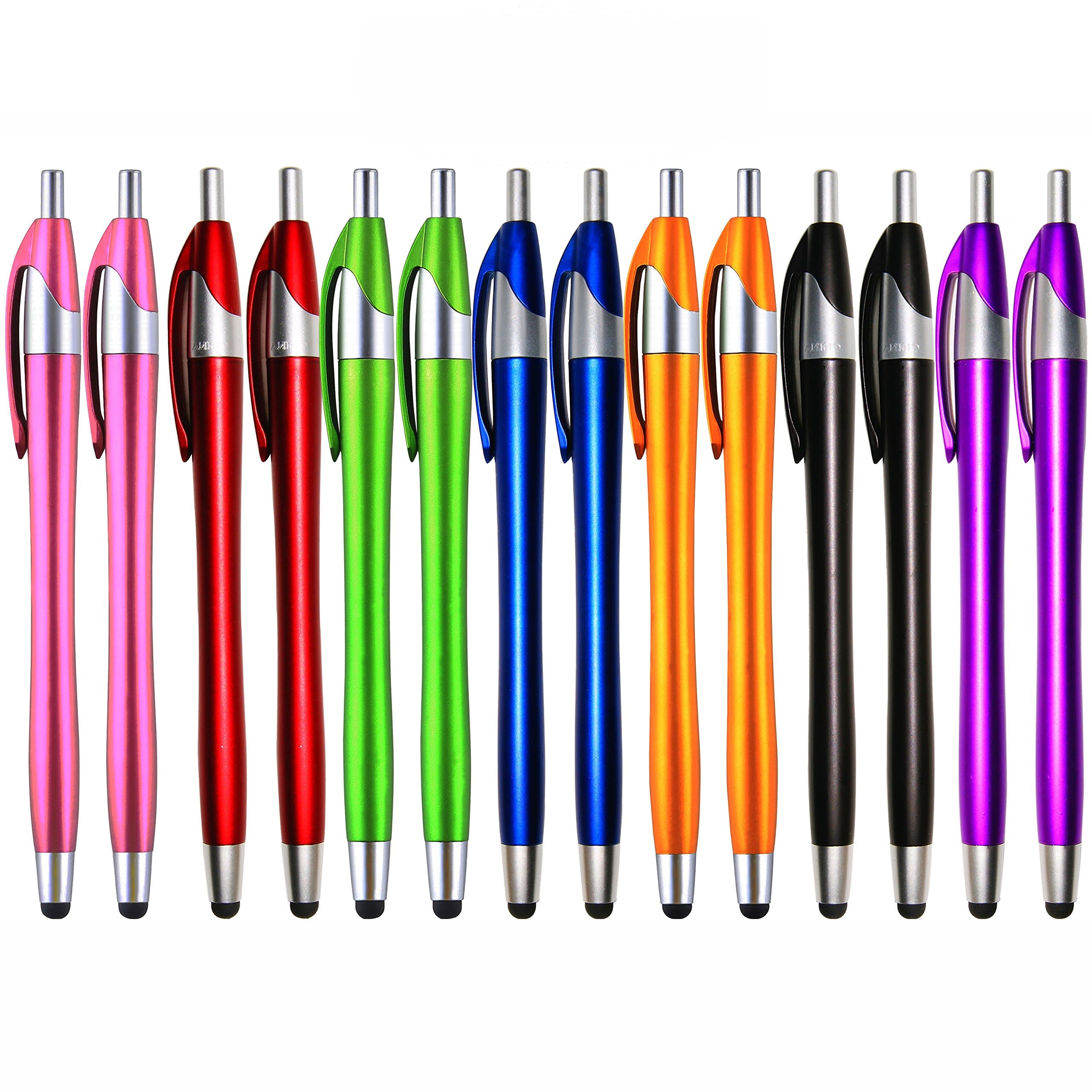 - Electronic Screen Touch Stylus,14 Pack 2 in 1 Slim Long Click Ink Stylus Ballpoint Pen For Universal Android Touch Screen Tablet Smartphone, Google Nexus, Samsung Galaxy, HTC, Multi-colored