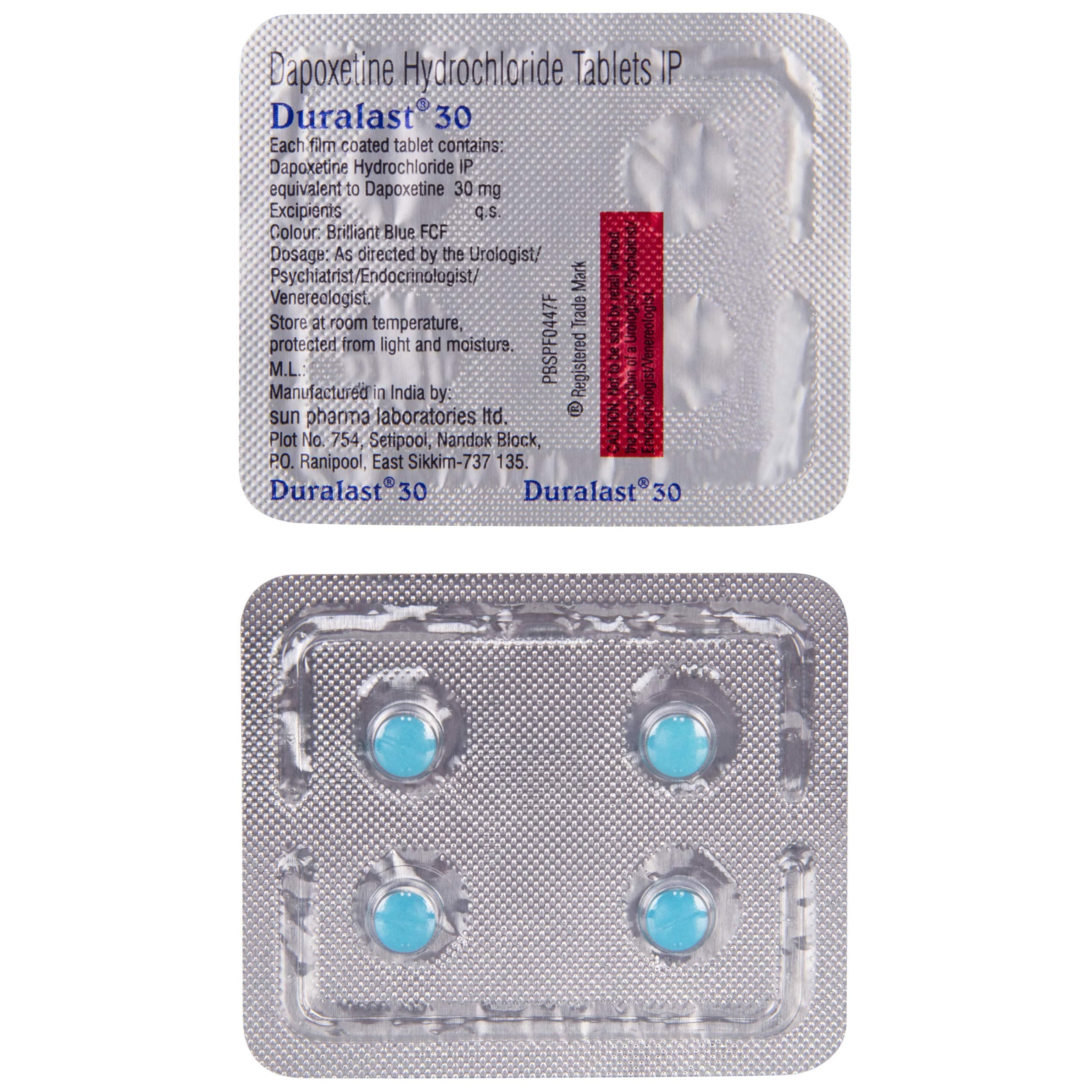 Duralast 30 - Strip of 4 Tablets