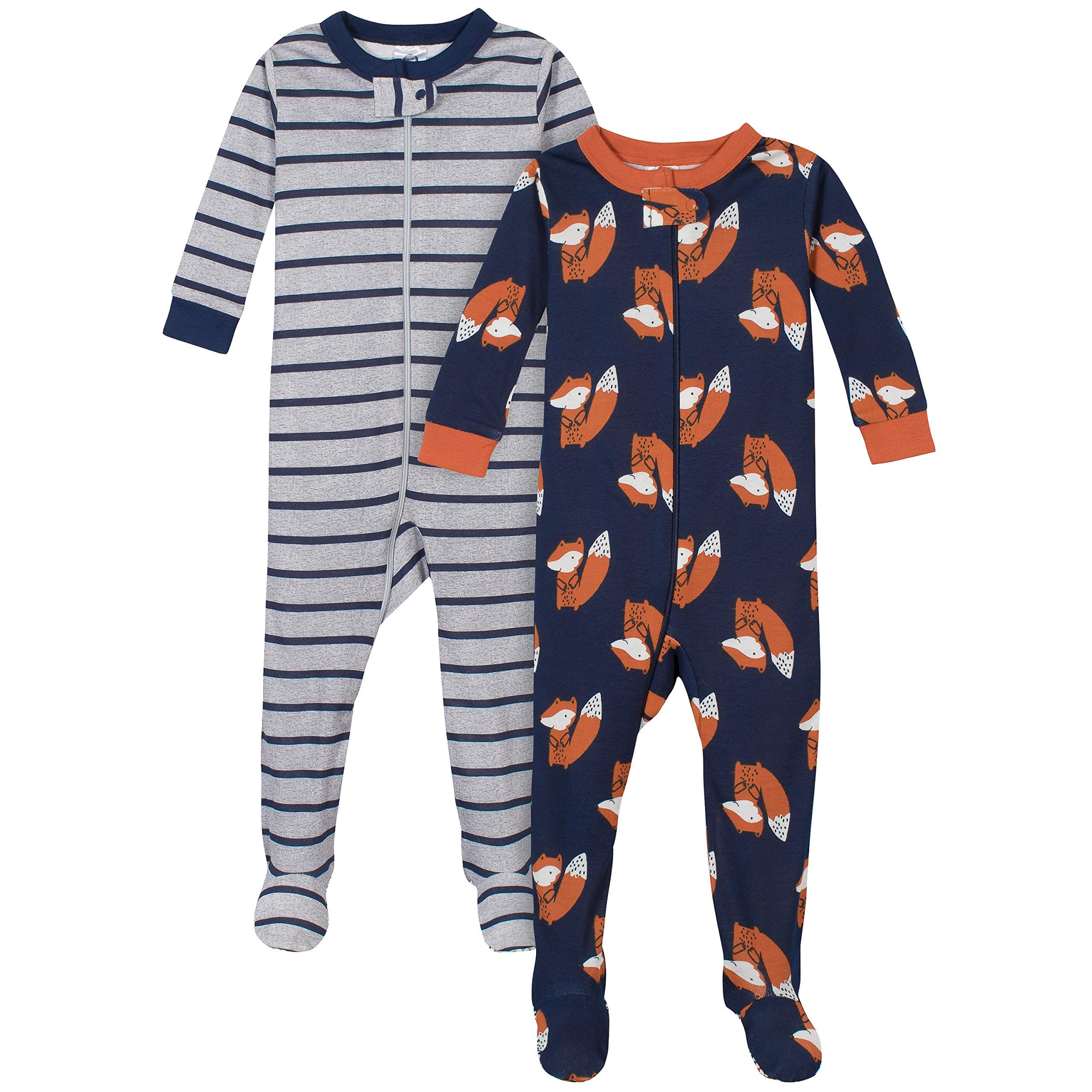 GerberBaby Boys' 2-Pack Footed Pajamas